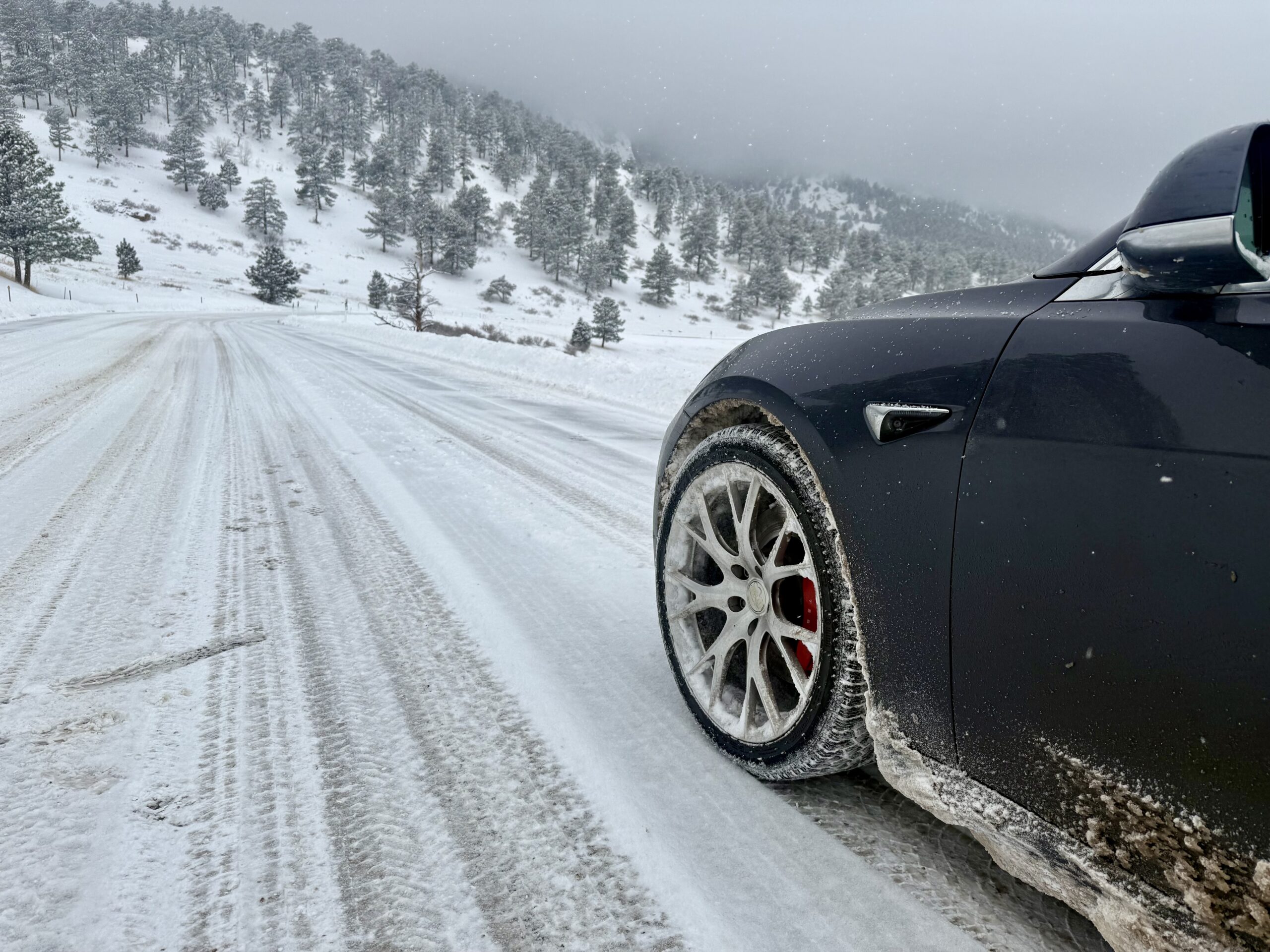 tesla winter driving